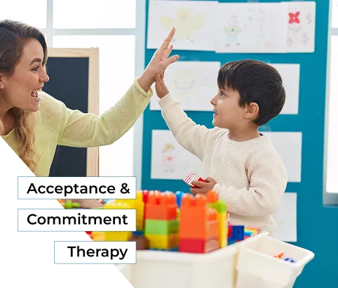 act-therapy-session Therapist with a child performing ACT therapy